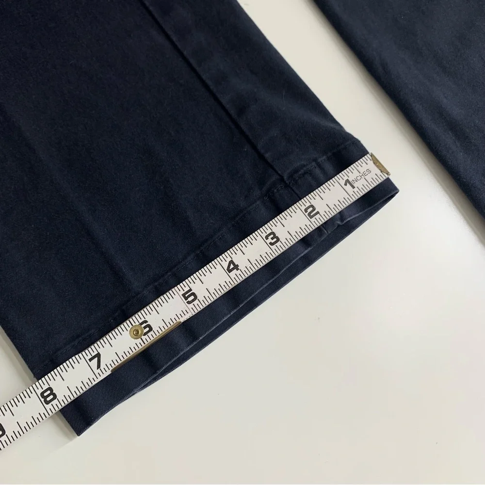 Banana Republic Aiden Chino Pants Flat Front In Navy Blue Straight Leg 36 x 32